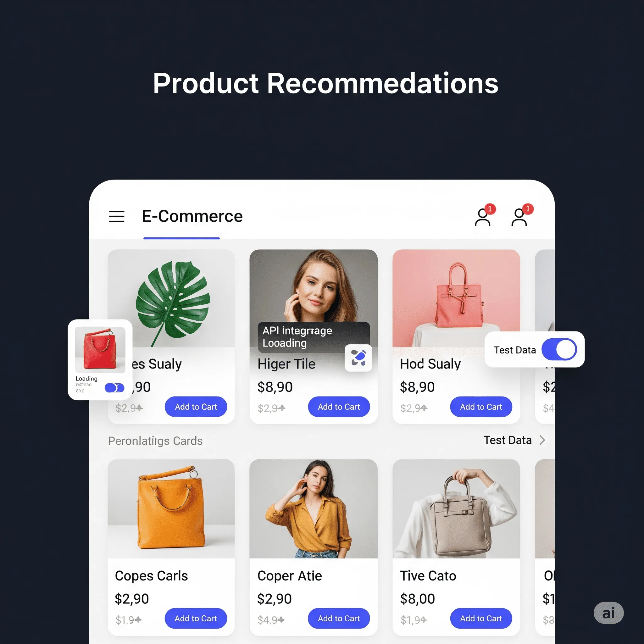 mobile view of personalized recommendation section with adaptive layout and relevant product suggestions