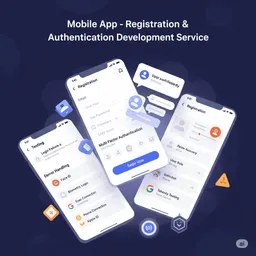 mobile screen showing user registration form with email and password input fields