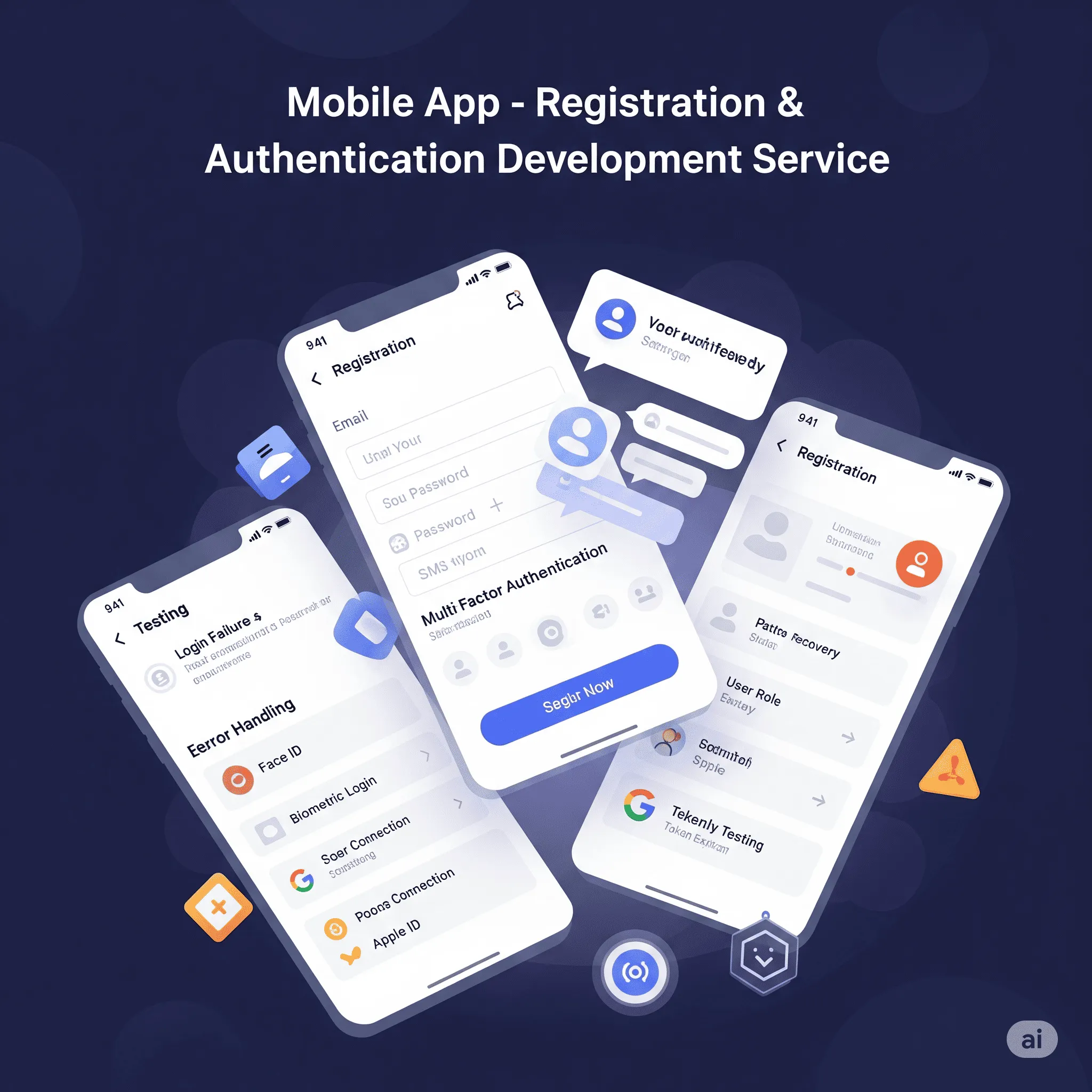 mobile screen showing user registration form with email and password input fields