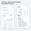 mobile screen with export-to-PDF button and download confirmation for analytics report
