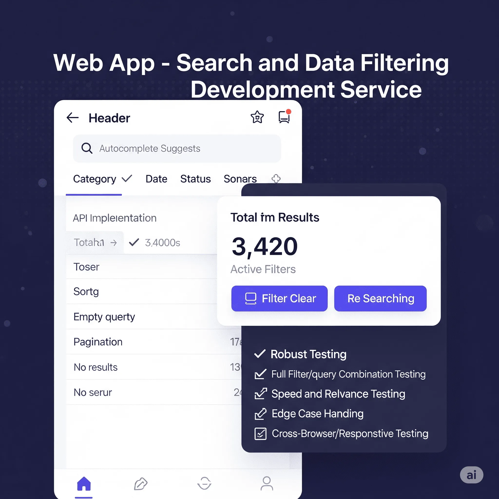 mobile preview of live autocomplete suggestions under the search field