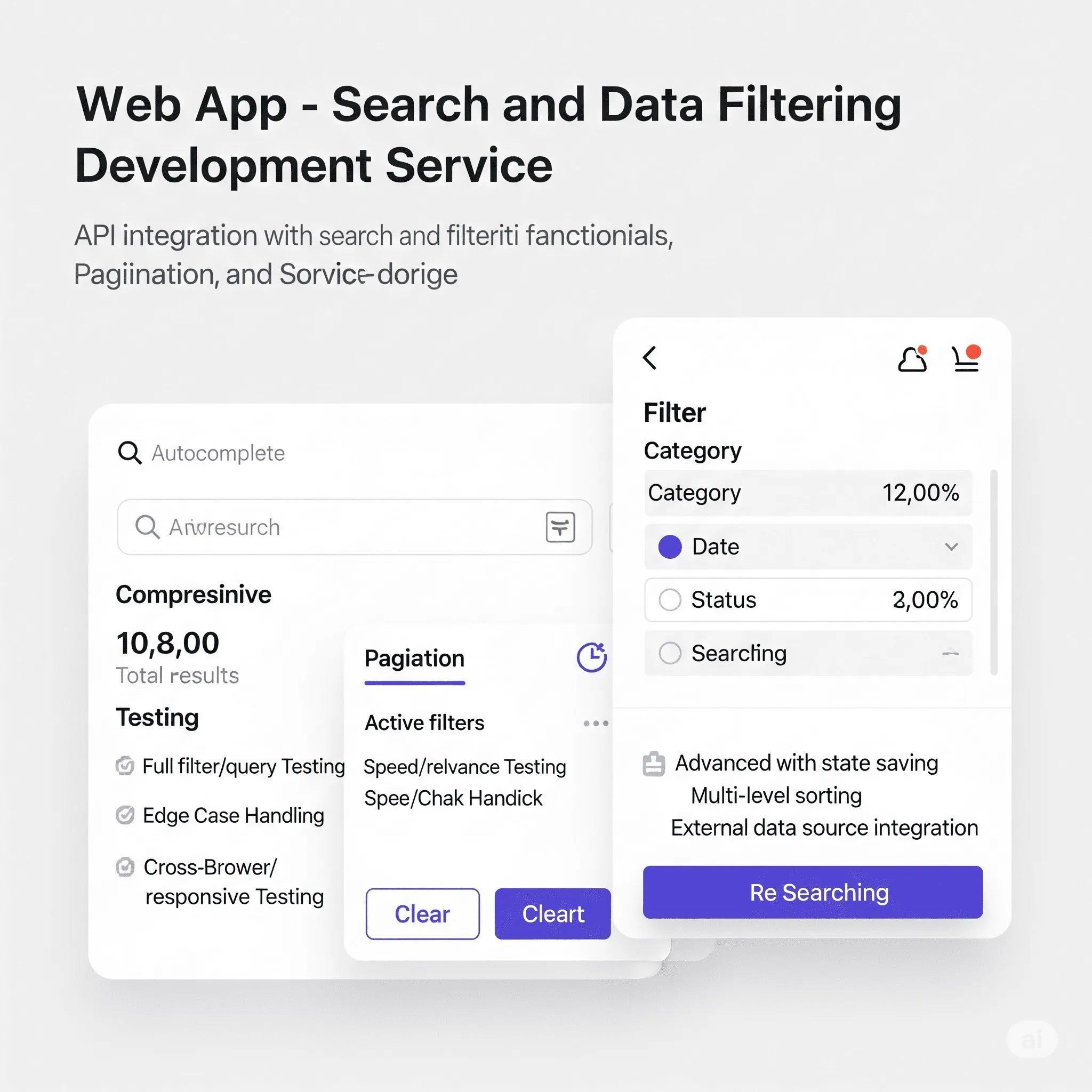 mobile preview of sticky search bar with toggleable filters optimized for small screens