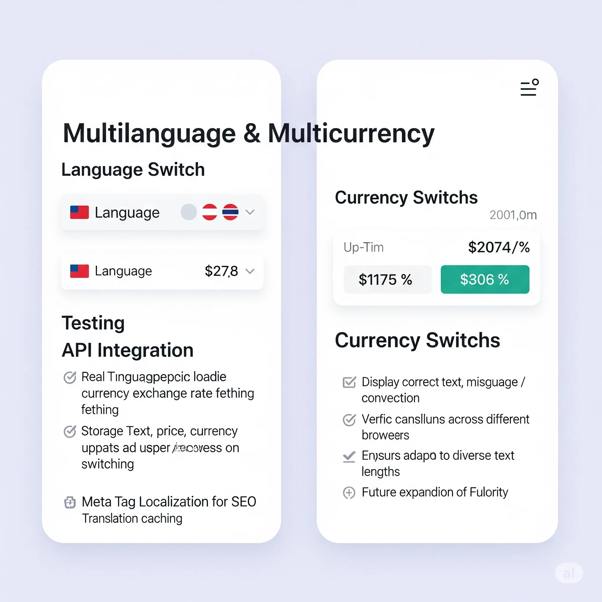 mobile preview of saved user preferences for selected language and currency across sessions