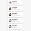 mobile preview of team section with clean, minimal design optimized for small screens