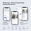mobile onboarding experience for first-time users with step indicator and engaging visuals