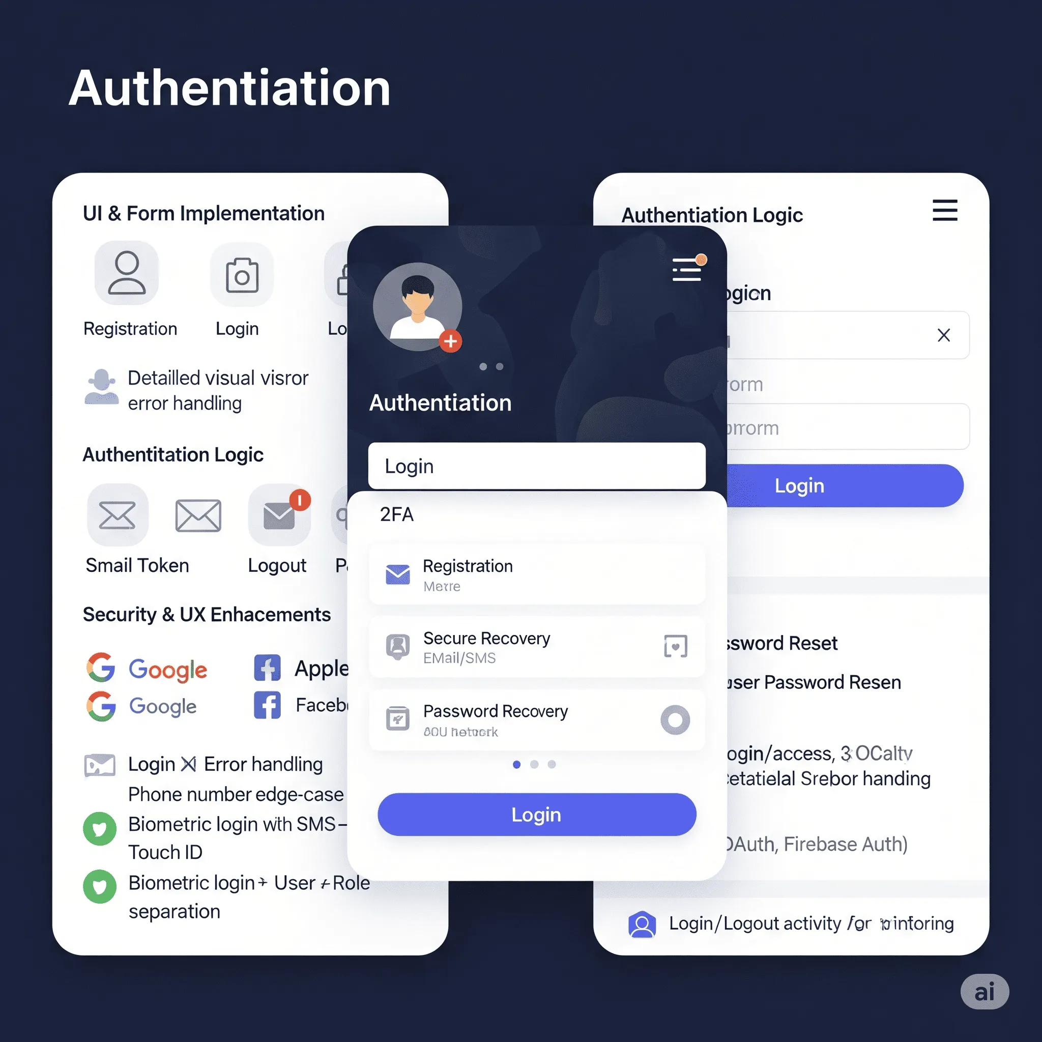 mobile preview of user role selection interface during registration (e.g., admin or client)