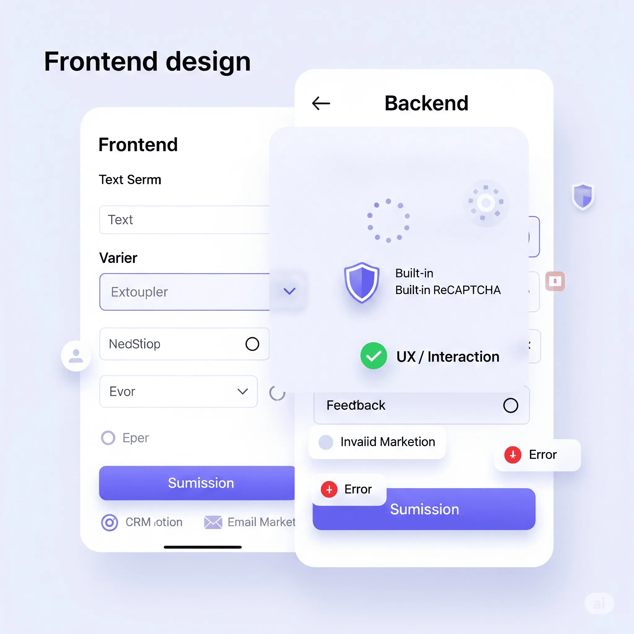 mobile user interface for selecting user type or role before submitting registration form
