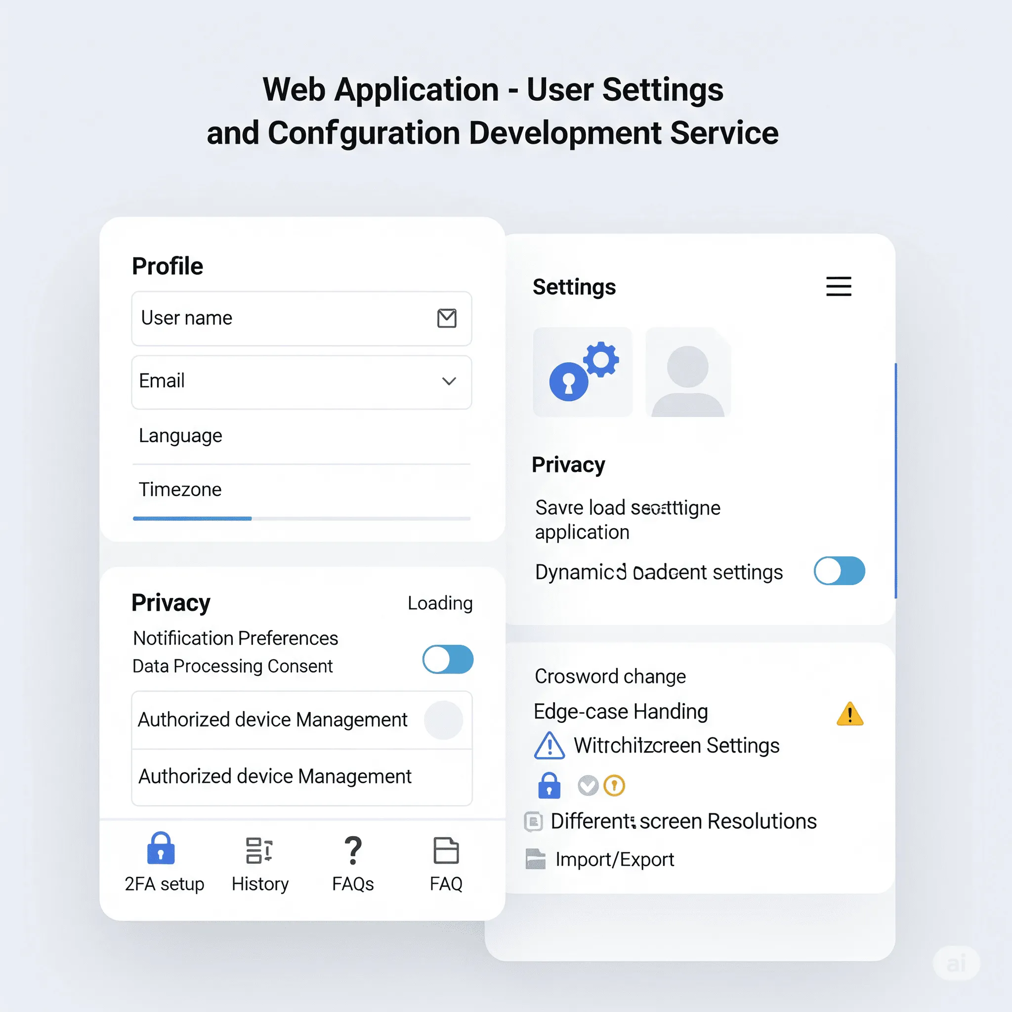 mobile interface with responsive toggles and dropdowns for personalized user settings